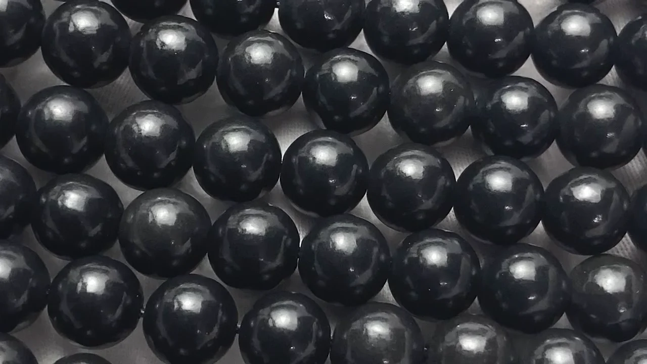 シュンガイト（産地・ロシア） ラウンド8mm ｜天然石ビーズの卸問屋