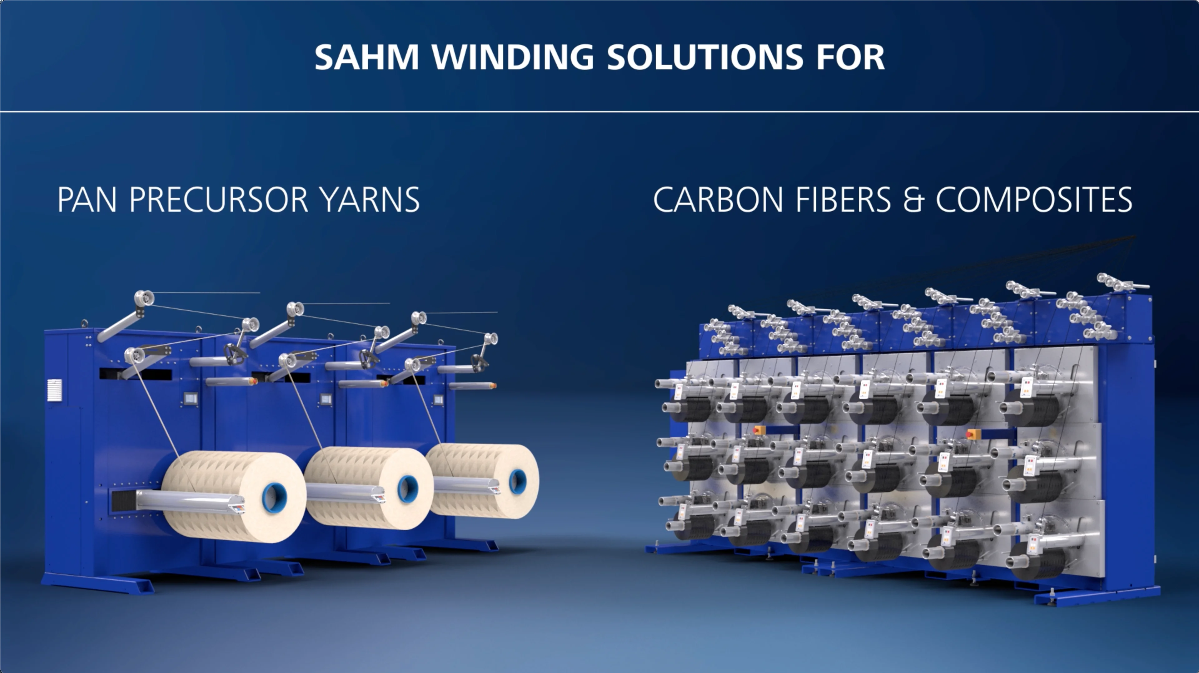 SAHM Winding Solutions - PAN precursor yarns - Carbon fibers - Composites