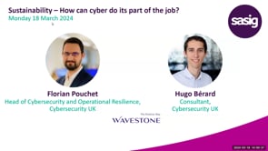 Monday 18 March 2024 - Sustainability – How can cyber do its part of the job?