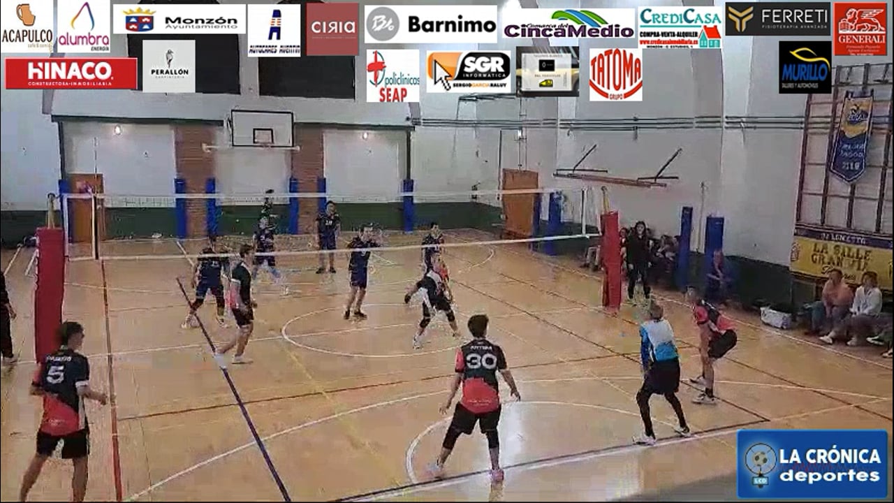 VOLEIBOL  2ª AUTONÓMICA  MASCULINA  CV LA SALLE-1-3-CV MONZÓN (25-20,21-25,21-25,22-25)  EL EQUIPO MONTISONENSE YA ES PRIMERO DE GRUPO DE CARA  AL PLAY OFF `POR  EL ASCENSO