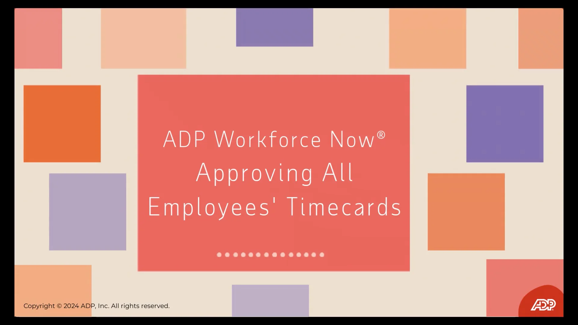 ADP Learning Byte - Approve All Timecards on Vimeo