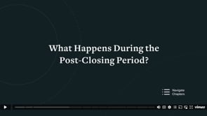 Poster for SRS Acquiom: What Happens During the Post-Closing Period?