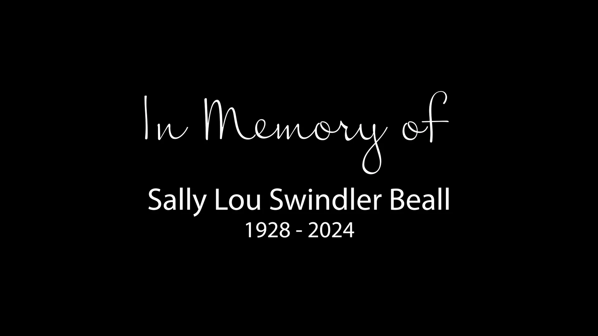 Celebration Of Life - Sally Lou Swindler Beall on Vimeo