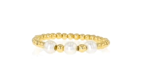 3-4mm Cultured Pearl Bead Ring in 14kt Yellow Gold