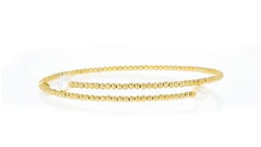 4-5mm Cultured Pearl Beaded Bypass Cuff Bracelet in 14kt Yellow Gold