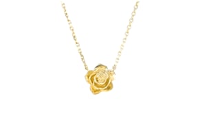 Italian 14kt Yellow Gold Rose Necklace