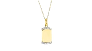 10 ct. t.w. Diamond Personalized Dog Tag Pendant Necklace in 14kt Yellow Gold