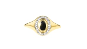 10 ct. t.w. Diamond Personalized Oval Signet Ring in 14kt Yellow Gold
