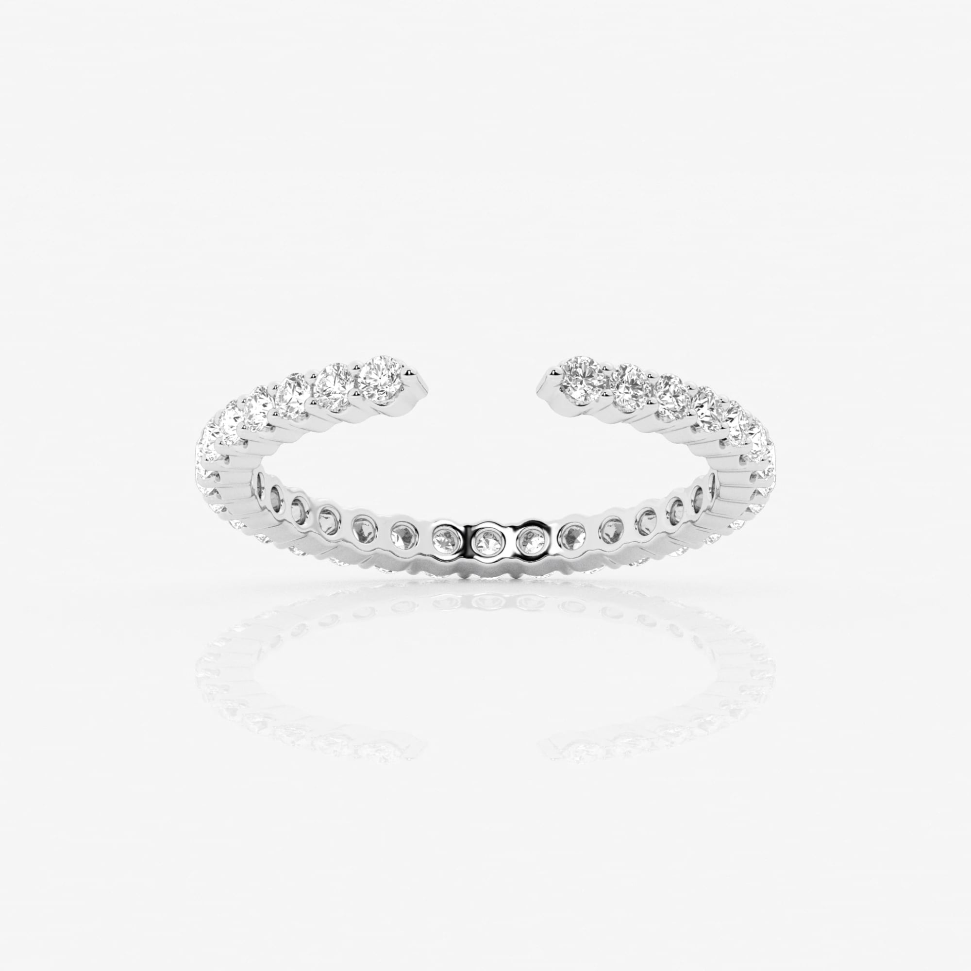 5/8 ctw Round Lab Grown Diamond Prong Set Open Wedding Band ...