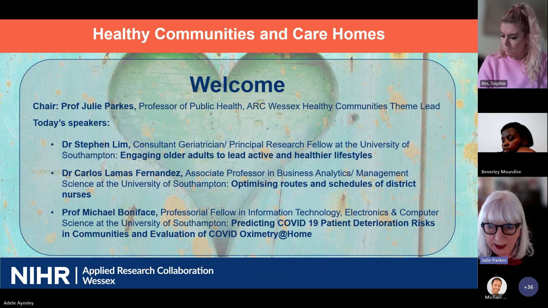 ARC Wessex Webinar: Healthy Communities and Care Homes 18th March 2024