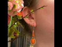 Coral Diamond 9k Drop Earrings 532-0364