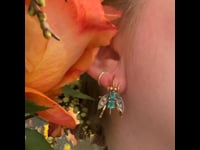 Diamond Emerald 9k Insect Earrings 13550-8179