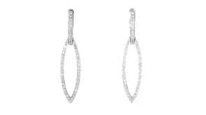 C. 1980 Vintage 2.50 ct. t.w. Marquise-Shaped Drop Earrings in 18kt White Gold