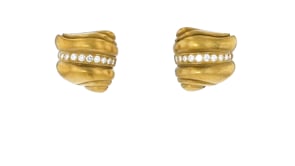 C. 1980 Vintage Kiesselstein-Cord .90 ct. t.w. Diamond Swirl Earrings in 18kt Yellow Gold