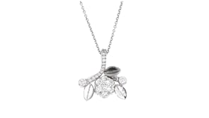 C. 1990 Vintage .75 ct. t.w. Diamond Flower Pendant Necklace in 18kt White Gold