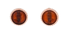 C. 1950 Vintage Red Carnelian Centurion Head Clip-On Earrings in 14kt Yellow Gold