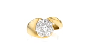 C. 1960 Vintage .50 ct. t.w. Diamond Flower Ring in 14kt Yellow Gold
