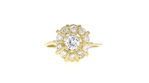 C. 1980 Vintage Jose Hess .95 ct. t.w. Diamond Cluster Ring in 14kt and 18kt Yellow Gold