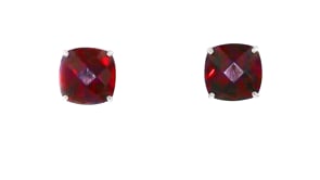 5.00 ct. t.w. Garnet Stud Earrings in 14kt White Gold