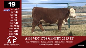 Lot #19 - AFH 7437 1708 GENTRY 2313 ET