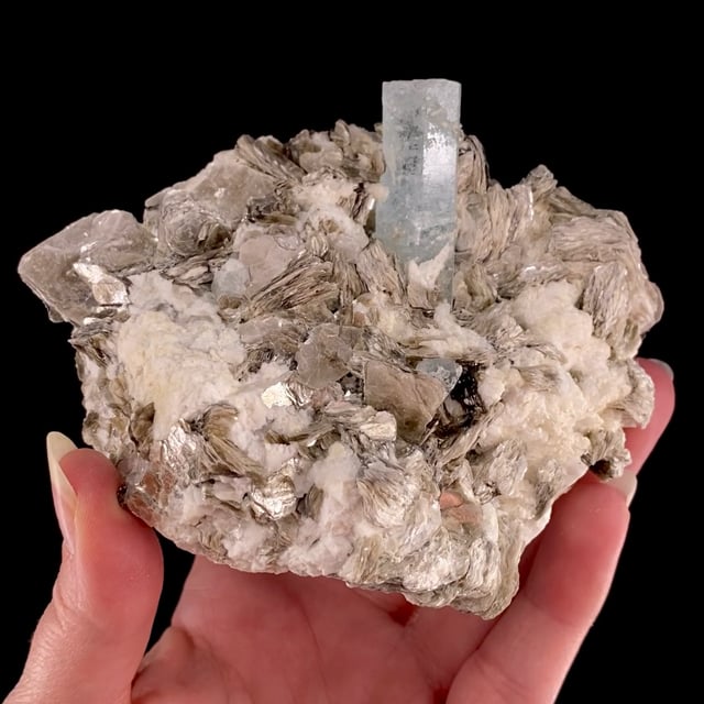 Beryl var: Aquamarine with Muscovite and Albite