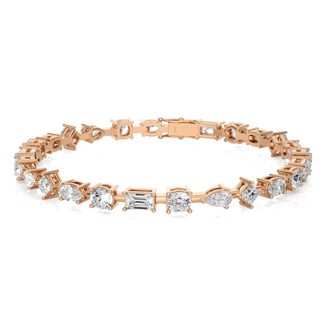 7.50 carat bracelet diamant synthétique en or rouge