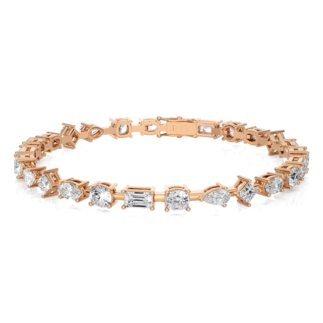 7.50 Karat im Labor gezüchteter Diamant Armband aus Rotgold