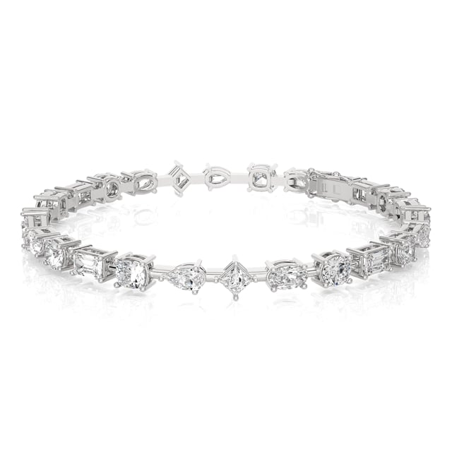 7.50 quilates pulsera de diamantes cultivados en laboratorio en oro blanco