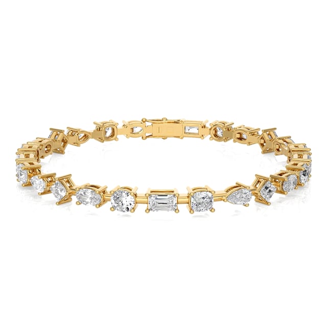 7.50 carat lab grown diamond bracelet in yellow gold