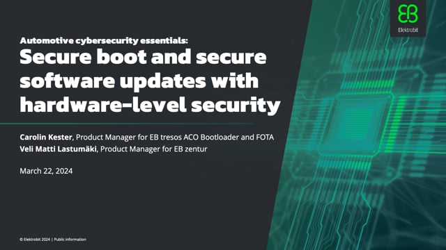 Secure Boot and secure software updates with hardware-level security ...