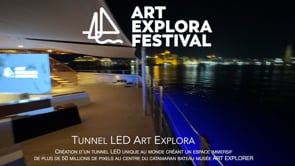 Tunnel immersif +100m2 LED sur ART EXPLORER, bateau-musée et plus grand catamaran du monde