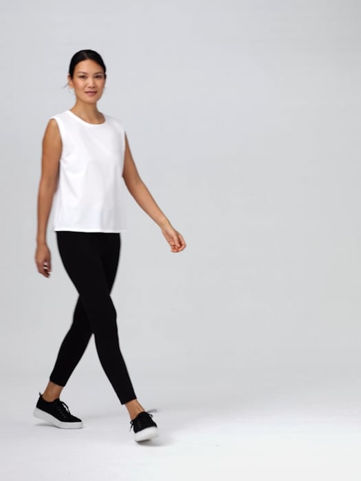 Lightweight Cotton Stretch Jersey Leggings EILEEN FISHER