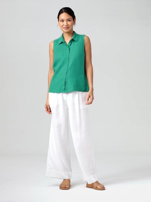 Organic Handkerchief Linen Sleeveless Shirt | EILEEN FISHER Organic Handkerchief Linen Sleeveless Shirt | EILEEN FISHER