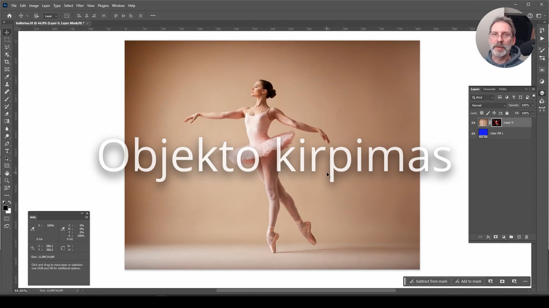 Objekto kirpimas (balerina)