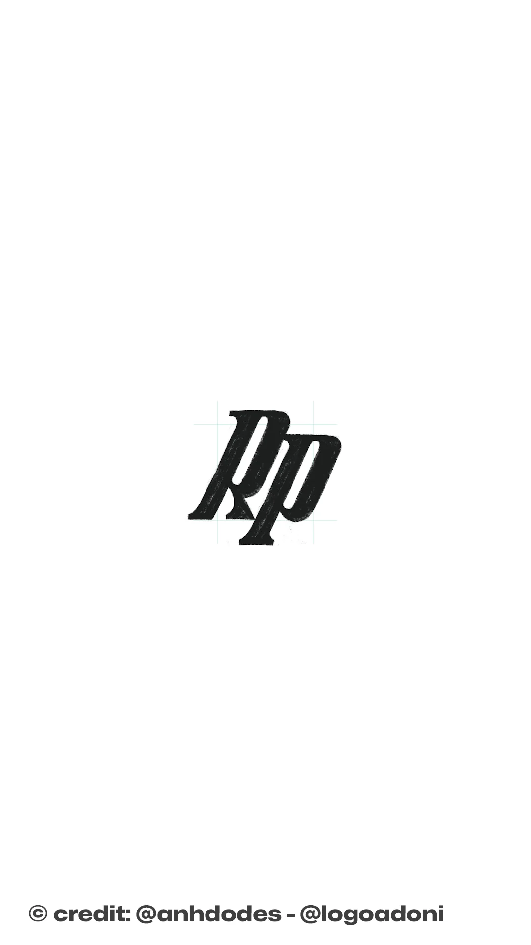 R P monogram typography logo logomark design process Created by ...