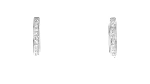 1.00 ct. t.w. Channel-Set Diamond Hoop Earrings in 14kt White Gold