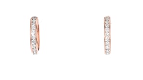 1.00 ct. t.w. Channel-Set Diamond Hoop Earrings in 14kt Rose Gold