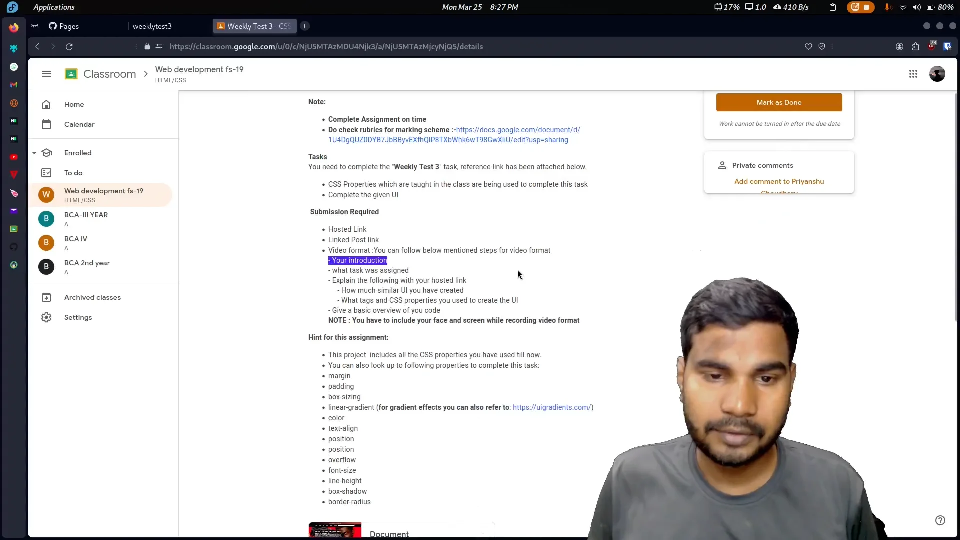 Weekly Test 3 Video on Vimeo
