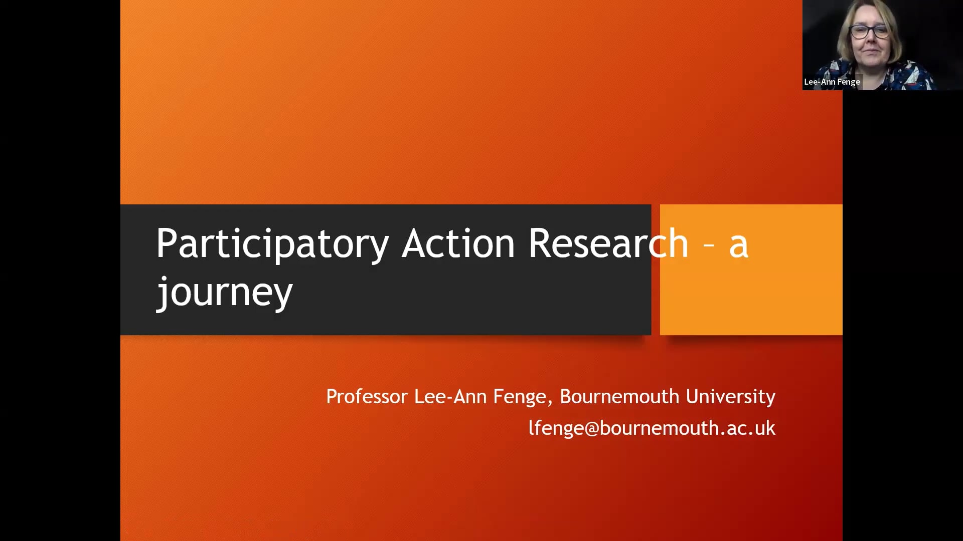 Social Care lunchtime seminar #9 Participatory action research by Professor Lee-Ann Fenge