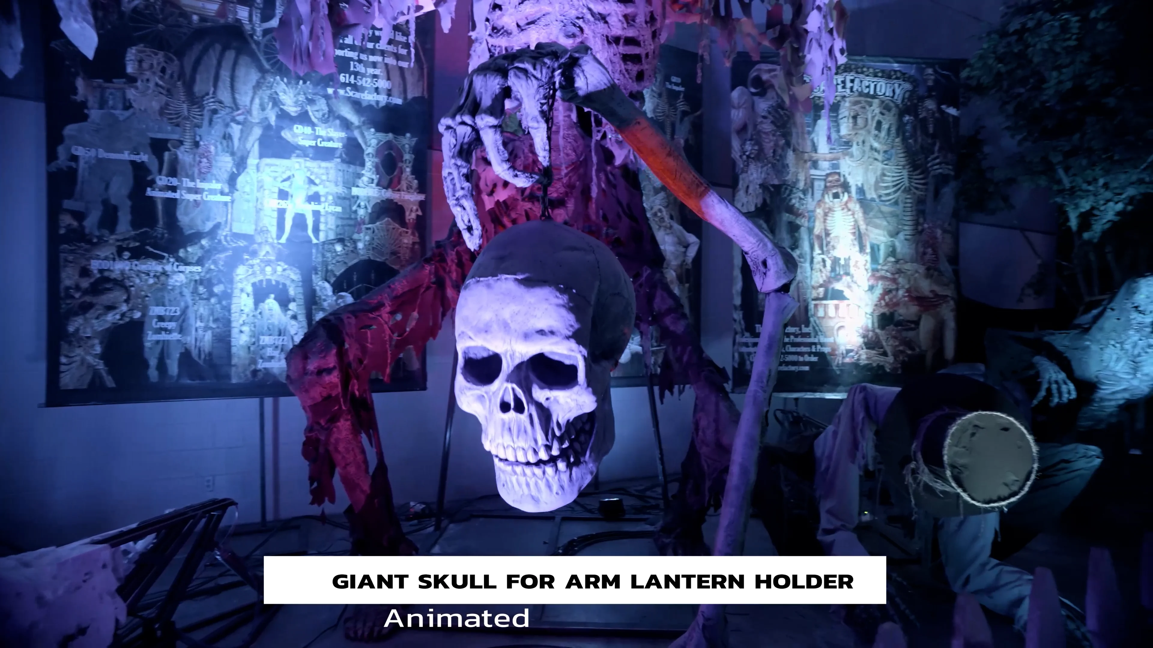 Giant Skull for Arm Lantern Holder- Animated