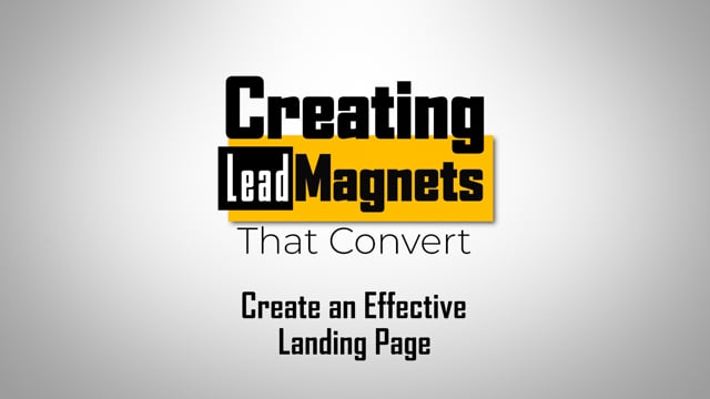 Creating a Lead Magnet Landing Page