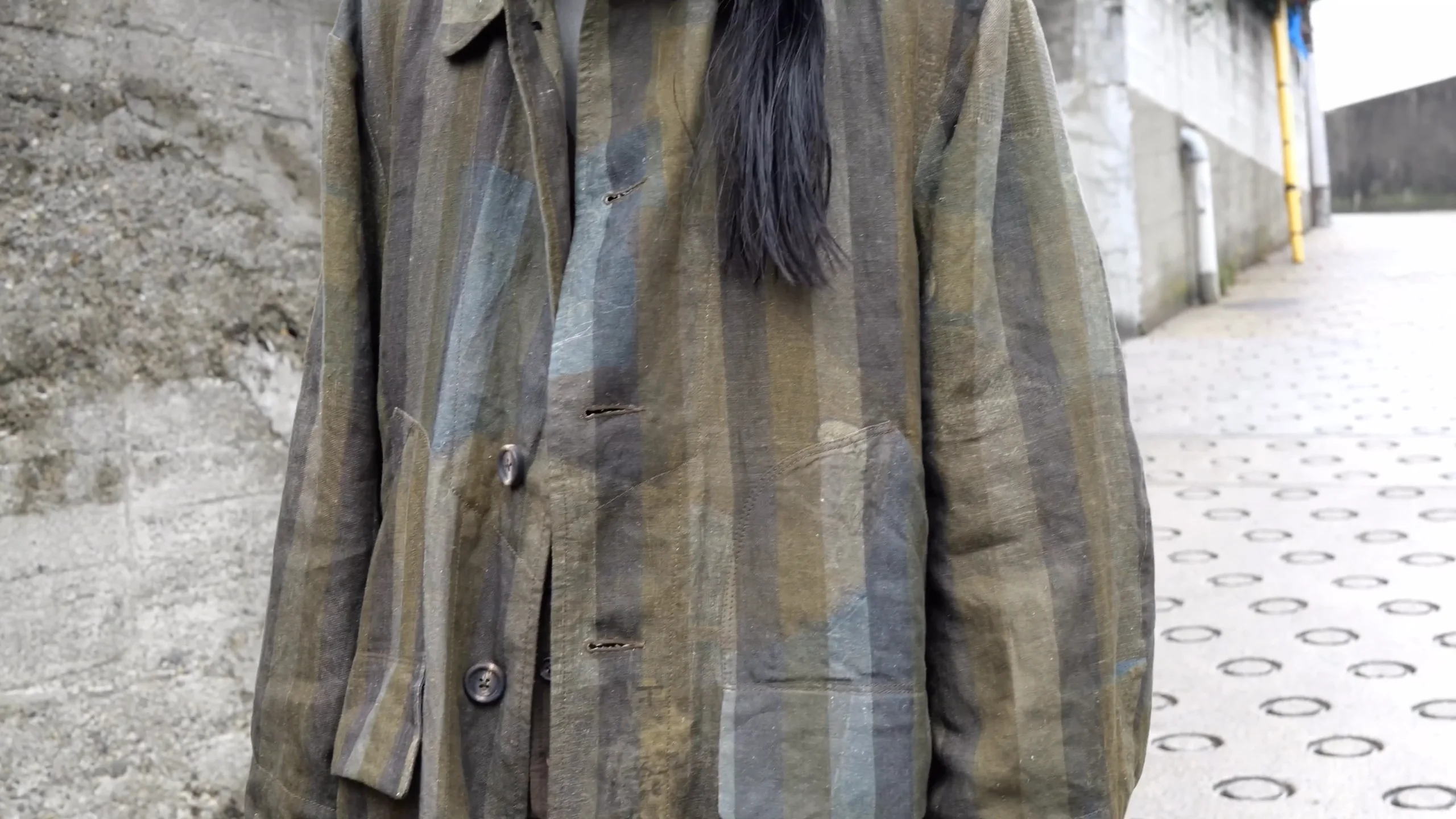 0M2411101. Stripe Printed Workers Long Coat. Forest. ZIGGY 0M2411101. Stripe Printed Workers Long Coat. Forest. ZIGGY