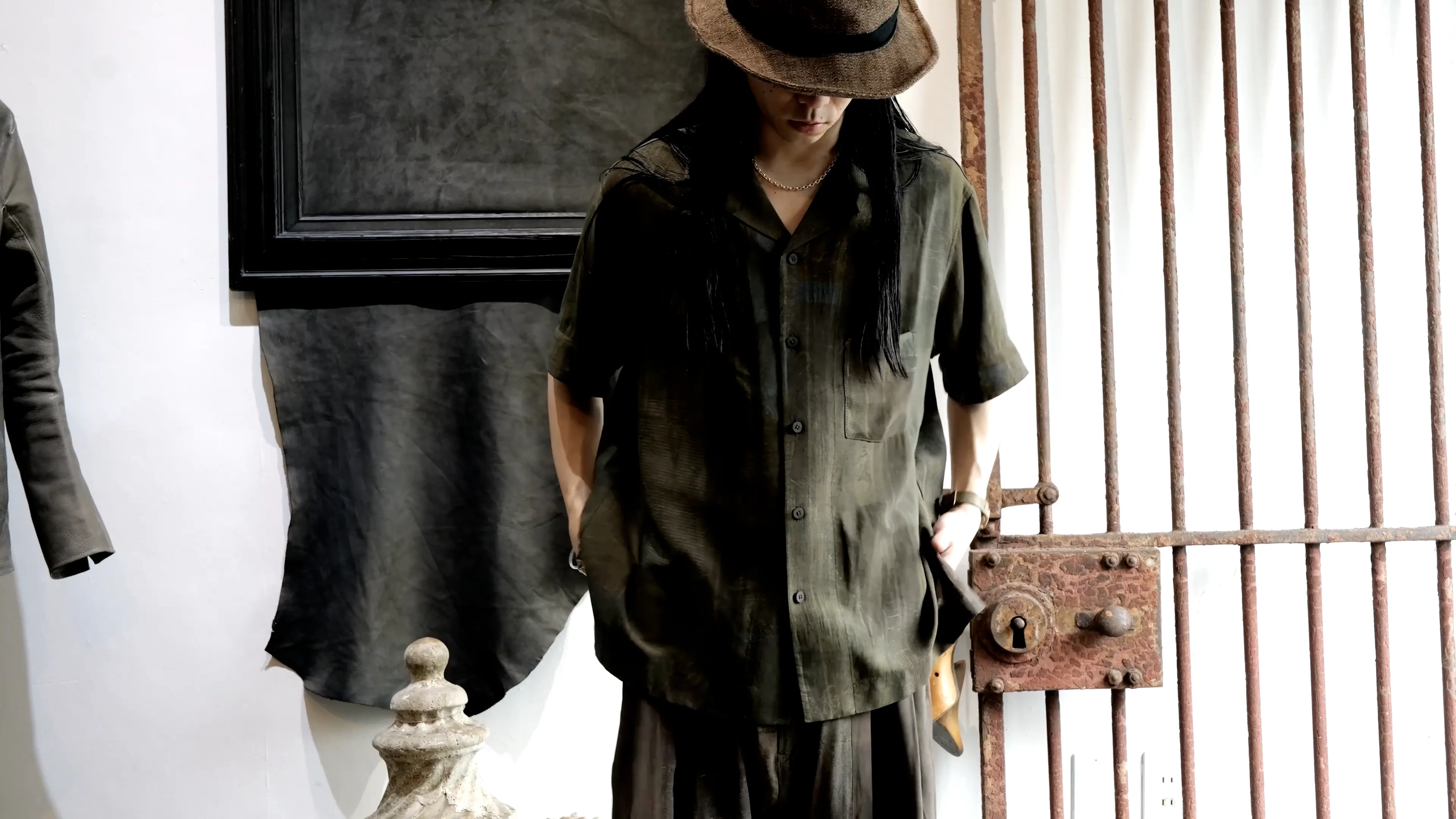 0M2410703. Printed Short Sleeve Shirt. Forest. ZIGGY CHEN