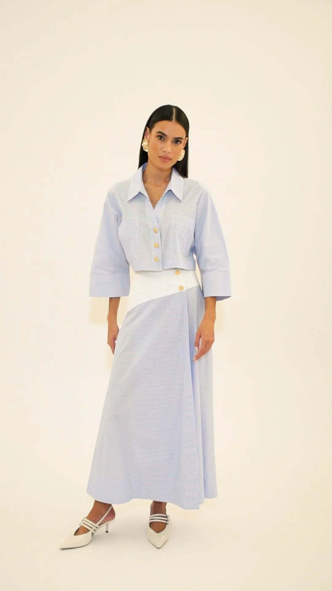 Camisa Cropped Listrada Alya - Talita Kume