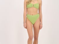 Green high-waisted bikini bottoms with lurex | My Jewellery