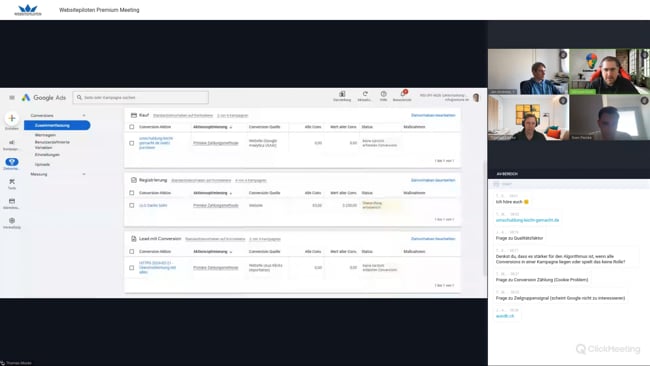 PMax für Finanzdienstleister, Conversion Daten Speicherung in Google Ads Accounts, Kampagnen segmentieren, Landingpage für Qualitätsfaktor optimieren & Zielgruppensignale in PMax mit Michael Klein vom 25.03.24