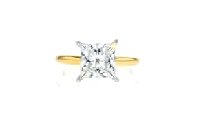 3.00 Carat Princess-Cut Lab-Grown Diamond Solitaire Ring in 14kt Yellow Gold