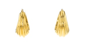 Italian 14kt Yellow Gold Fluted Hoop Earrings