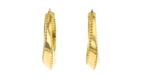 Italian 18kt Gold Over Sterling Oval Hoop Earrings