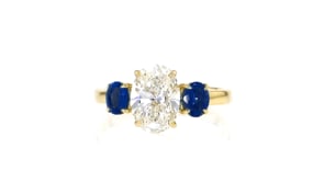 2.00 Carat Lab-Grown Diamond Ring with 1.00 ct. t.w. Sapphires in 14kt Yellow Gold